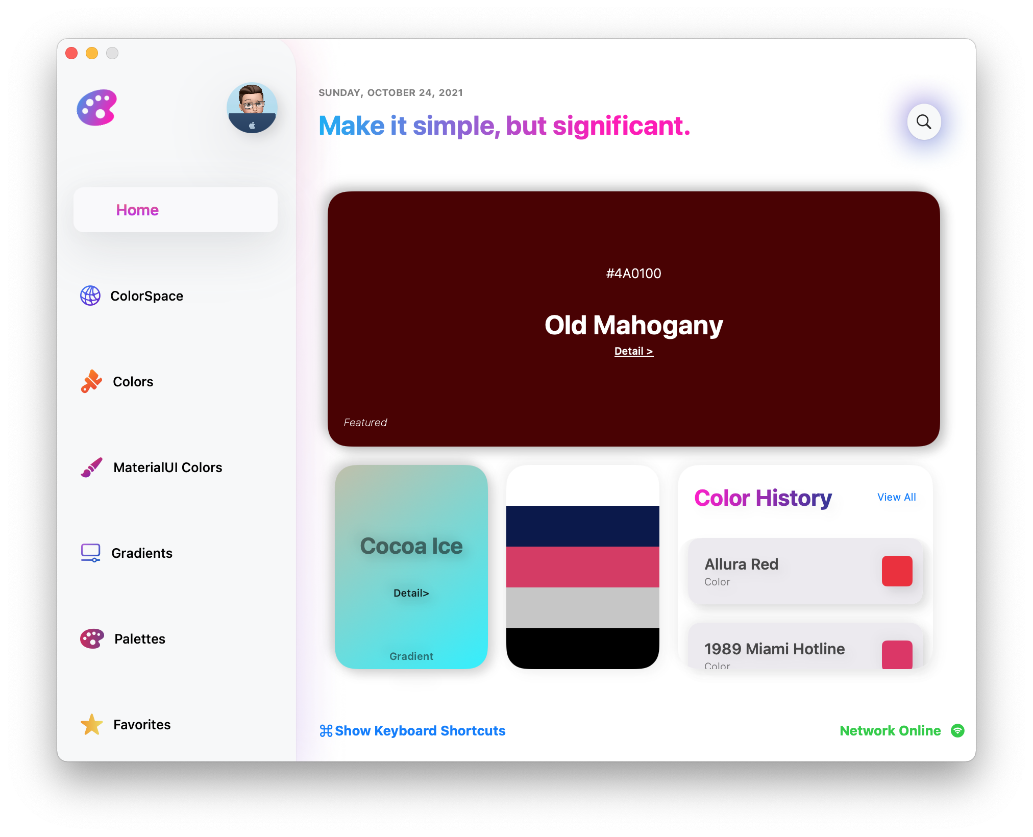 palette app homepage